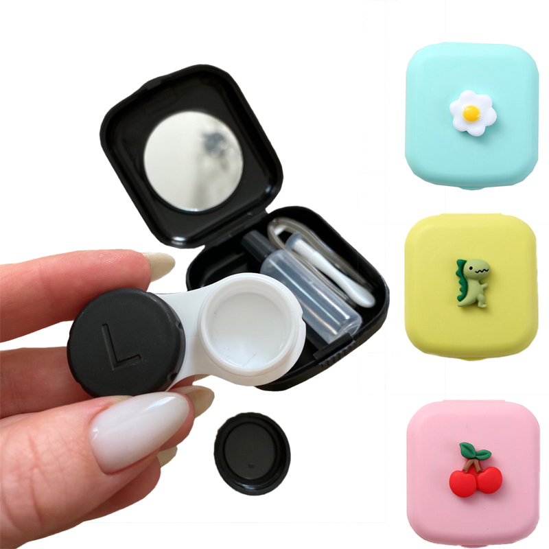Travel Video Accessories - 미니 콘택트 렌즈 케이스 솔리드 컬러