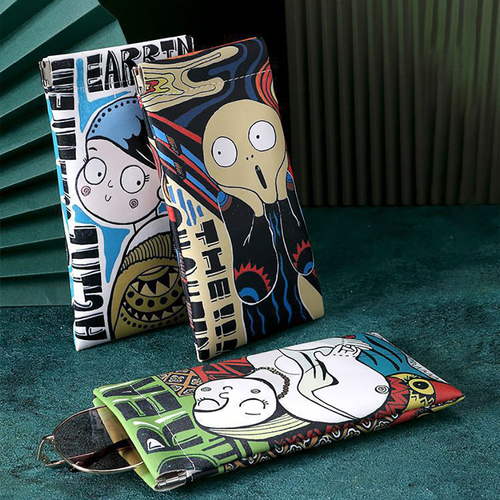 Travel Accessories Pouch For Men - 만화 선글라스 케이스 PU 가죽 예술적