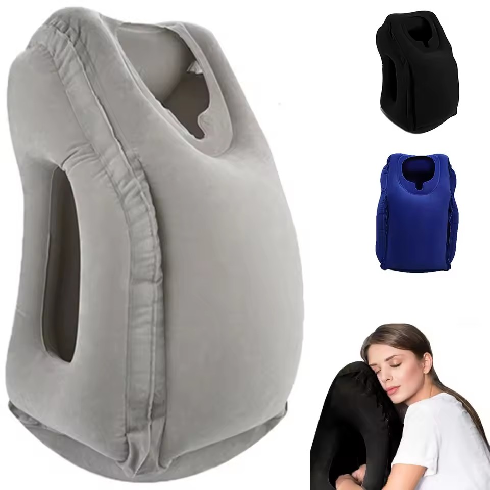 Travel Accessories For Long Haul Flights - 팽창식 여행용 베개, 목과 머리 지지대가