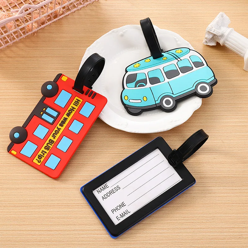 Travel Accessories Unique - 귀여운 만화 자동차 PVC 실리콘 수하물