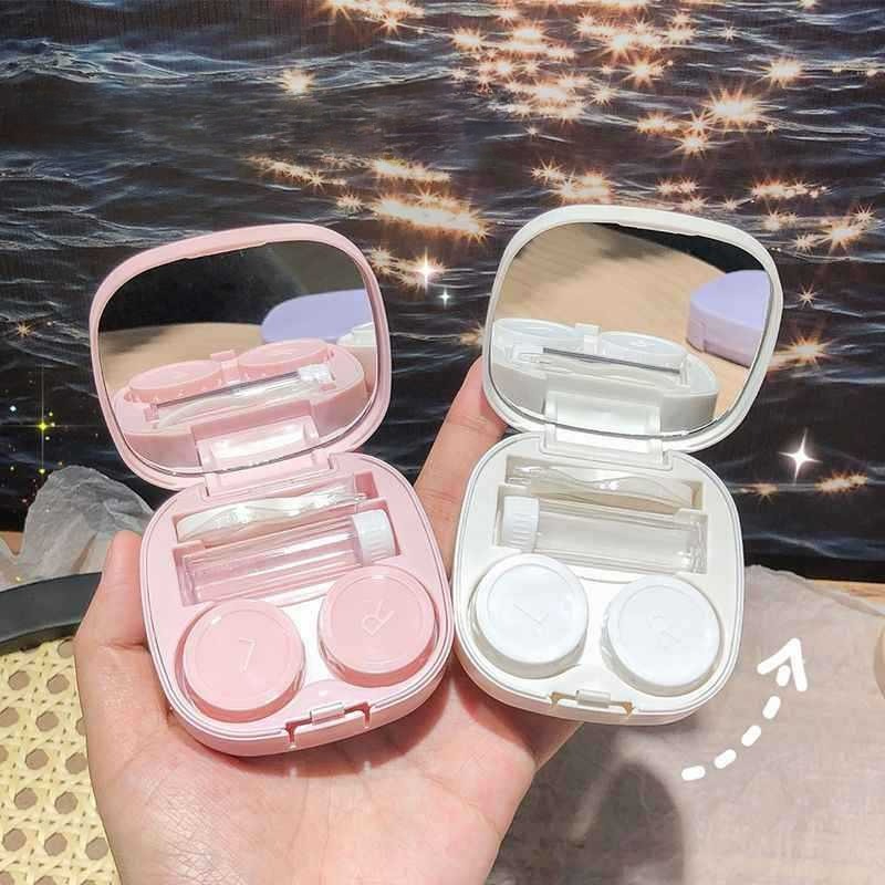1pcs 미니 스퀘어 콘택트 렌즈 케이스(여성용 거울  - Travel Video Accessories 리뷰 및 가격