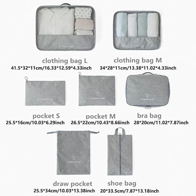 남녀공용 7종 여행용 짐 정리 큐브 세트, 방수 러기지 - Travel Accessories Pouch For Men 리뷰 및 가격
