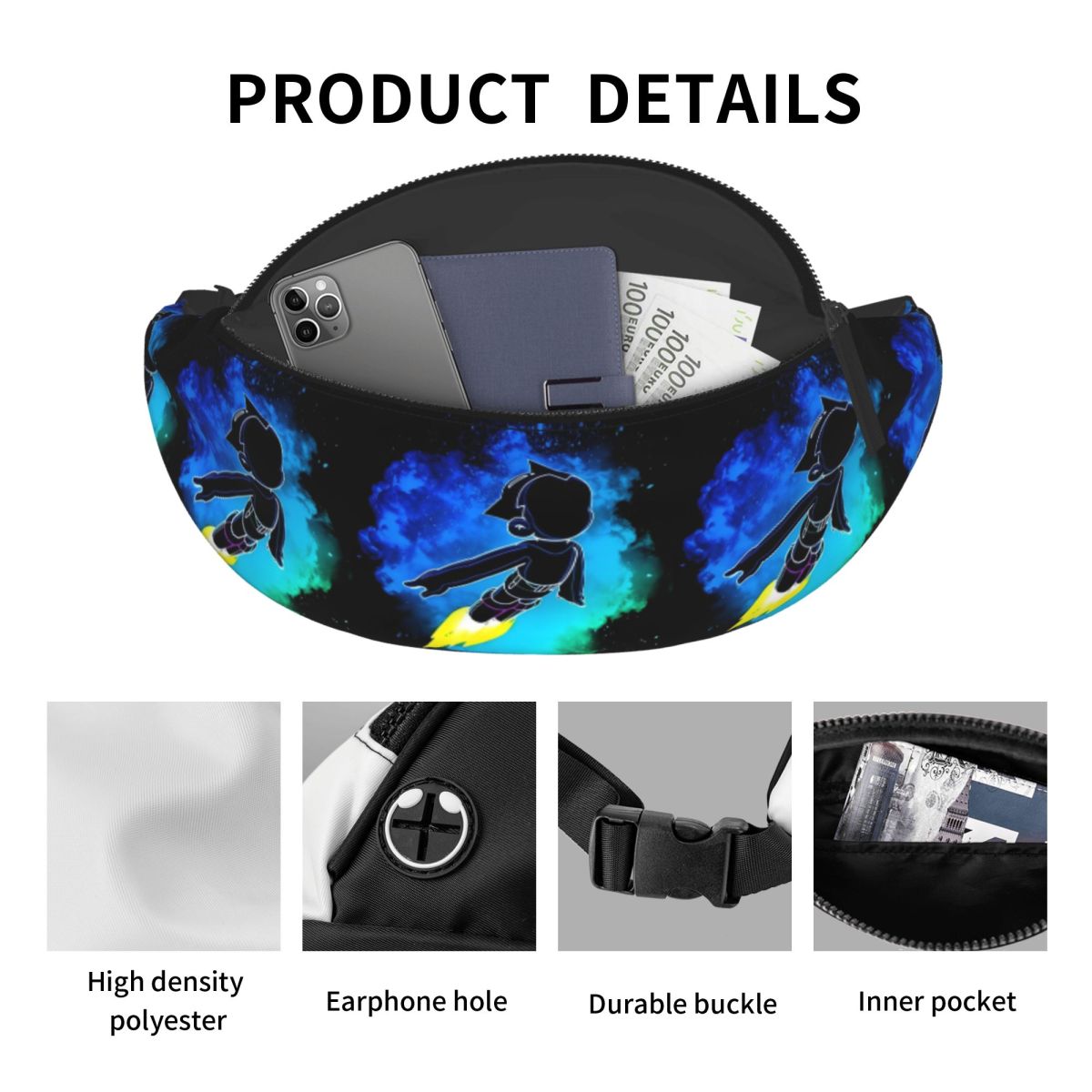 맞춤형 애니메이션 A-Astroed 소년 만화 패니팩  - Travel Accessories Pouch For Men 리뷰 및 가격