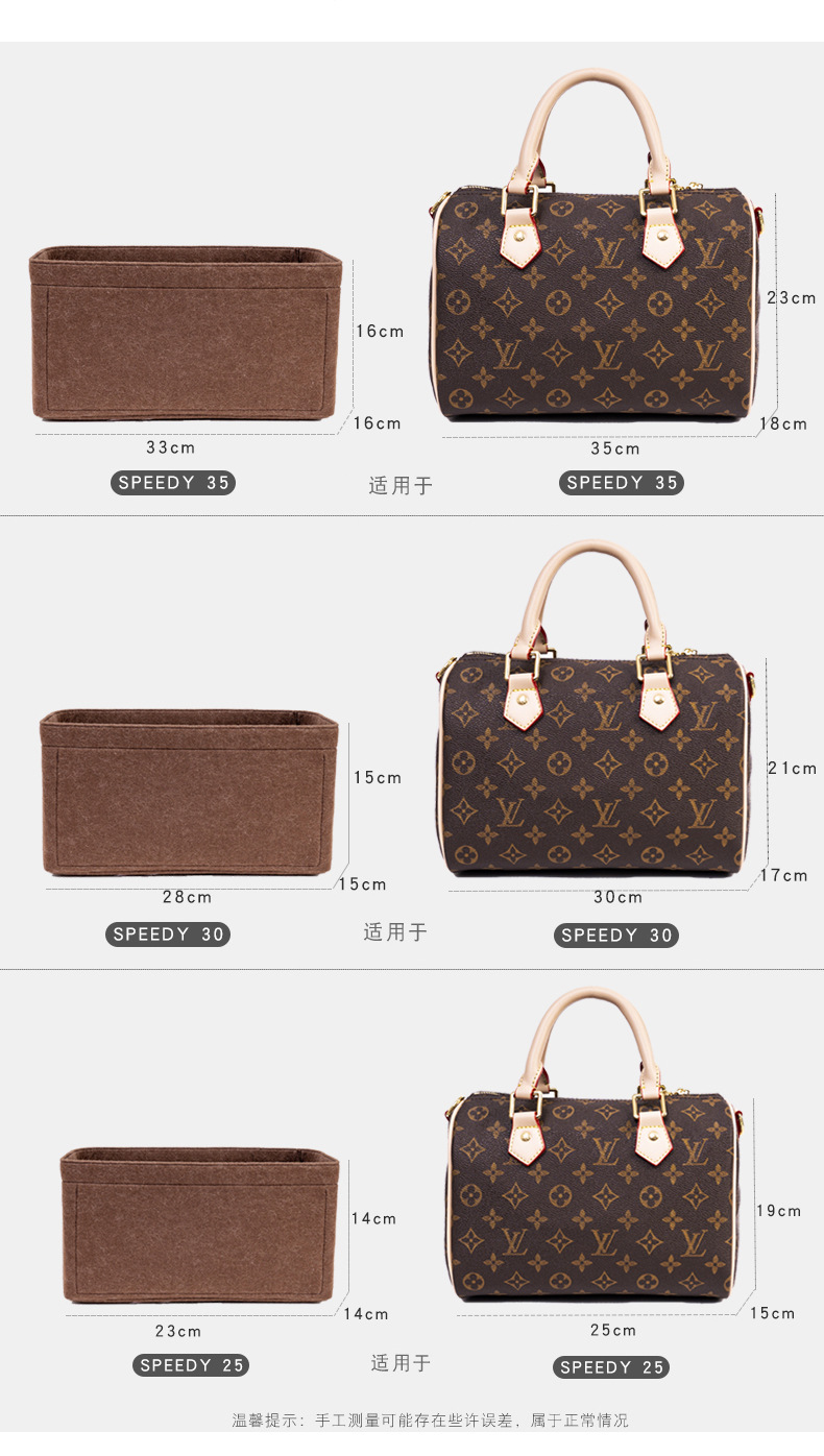 LV 스피디 25 30 35 플랩 핸드백용 펠트 내부  - Travel Accessories Lv 리뷰 및 가격