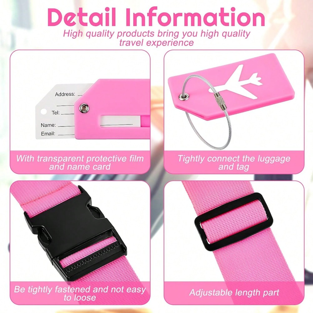 여행용 수하물 스트랩 세트와 수하물 태그 다양한 색상의 - Travel Accessories Unique 리뷰 및 가격