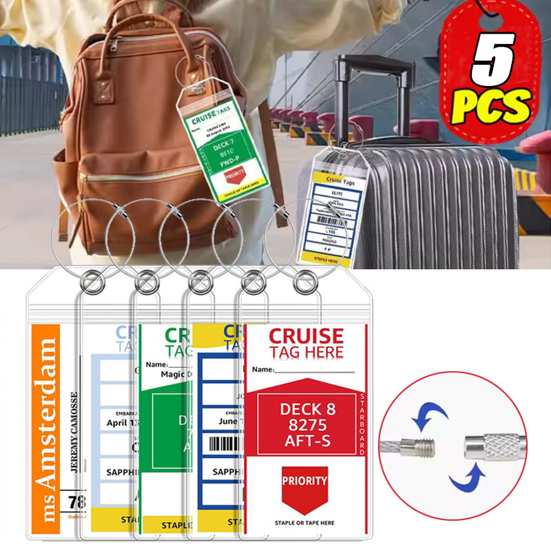 투명 크루즈 수하물 태그 5개 세트, 여행용 PVC 플 - Travel Accessories Unique 리뷰 및 가격