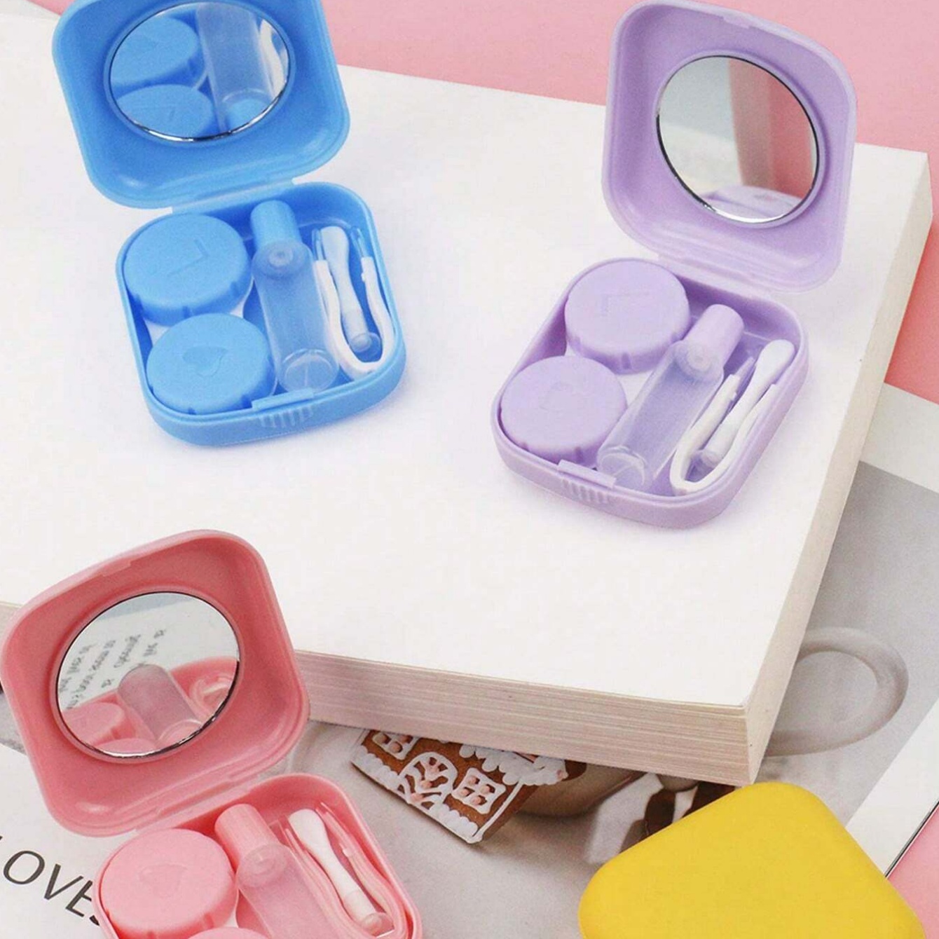미니 콘택트 렌즈 케이스 솔리드 컬러 휴대용 콘택트 렌 - Travel Video Accessories 리뷰 및 가격