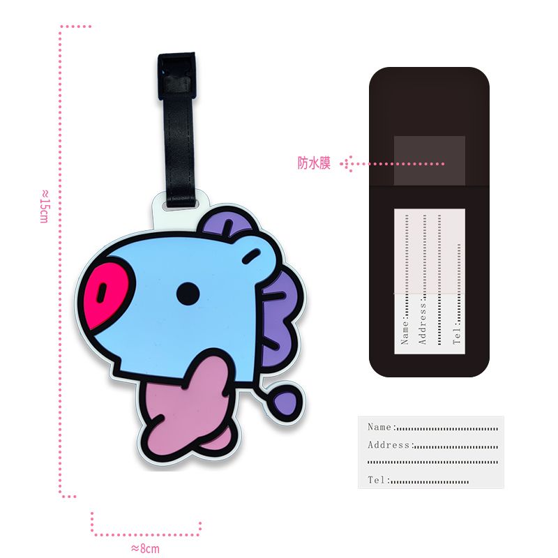 BT21 만화 귀여운 키체인 카와이 유니섹스 수하물 태 - Travel Accessories Unique 리뷰 및 가격