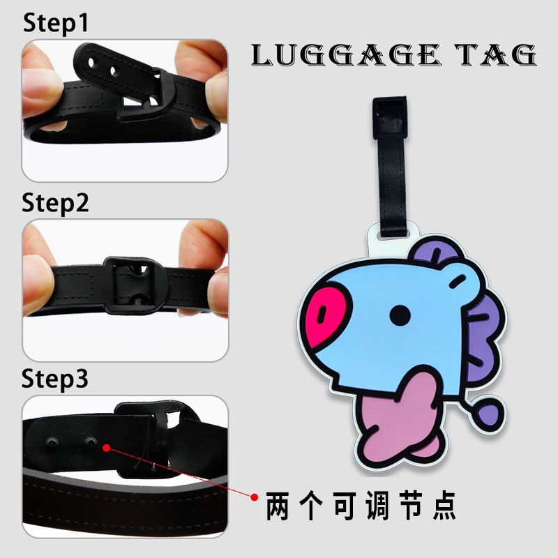 BT21 만화 귀여운 키체인 카와이 유니섹스 수하물 태 - Travel Accessories Unique 리뷰 및 가격