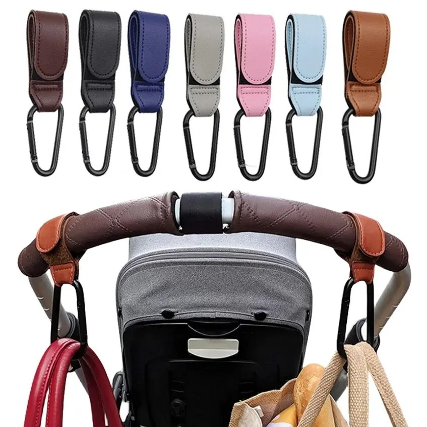 2개 가죽 카트 훅 유모차 훅 PU 조절 가능한 유모차 - Travel Accessories For 3 Year Old 리뷰 및 가격