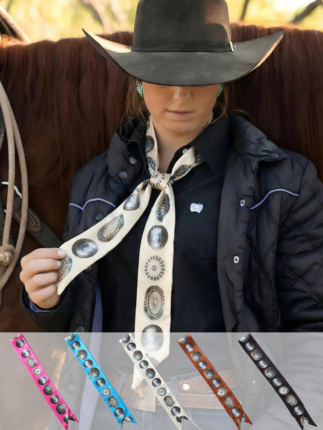 1개입 서부 스타일 카우걸 스카프/허리띠, 다용도 실크 - Travel Accessories Neck 리뷰 및 가격