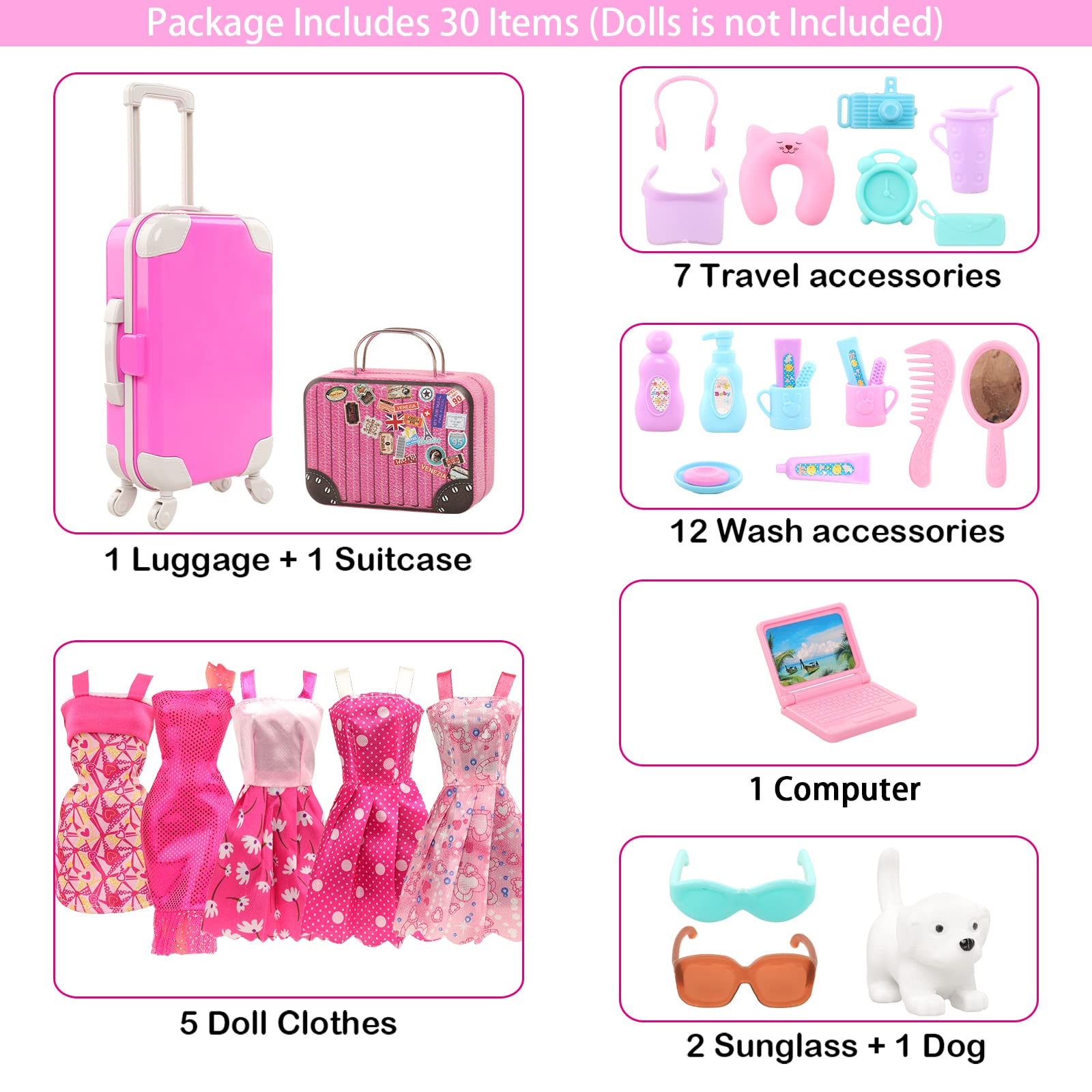 BARWA 여아용 인형 의류 및 액세서리 선물, 11. - Travel Accessories With Kids 리뷰 및 가격