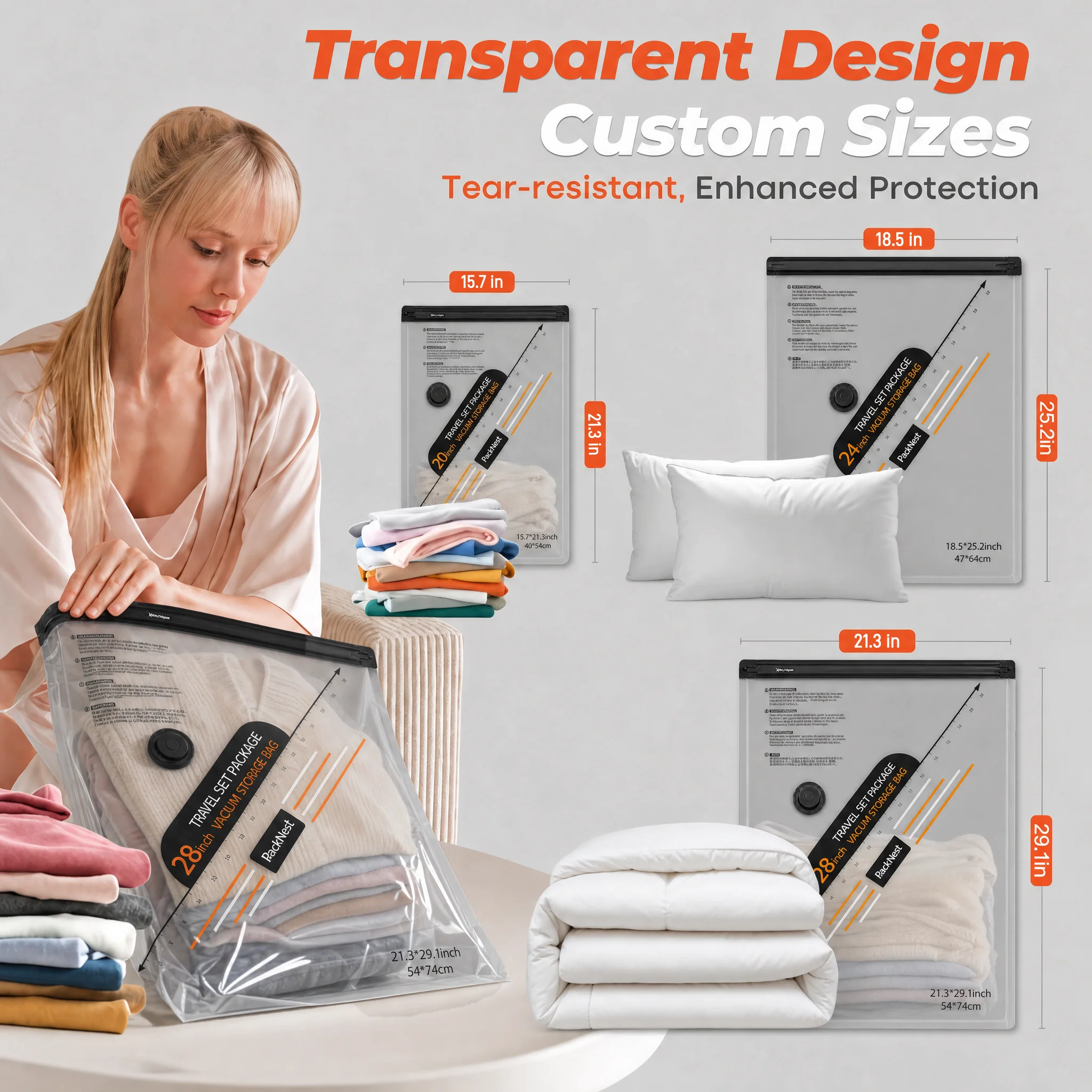 여행 압축 큐브 진공보관백 손펌프포함 재사용가능 투명  - Travel Accessories Packing Cubes 리뷰 및 가격