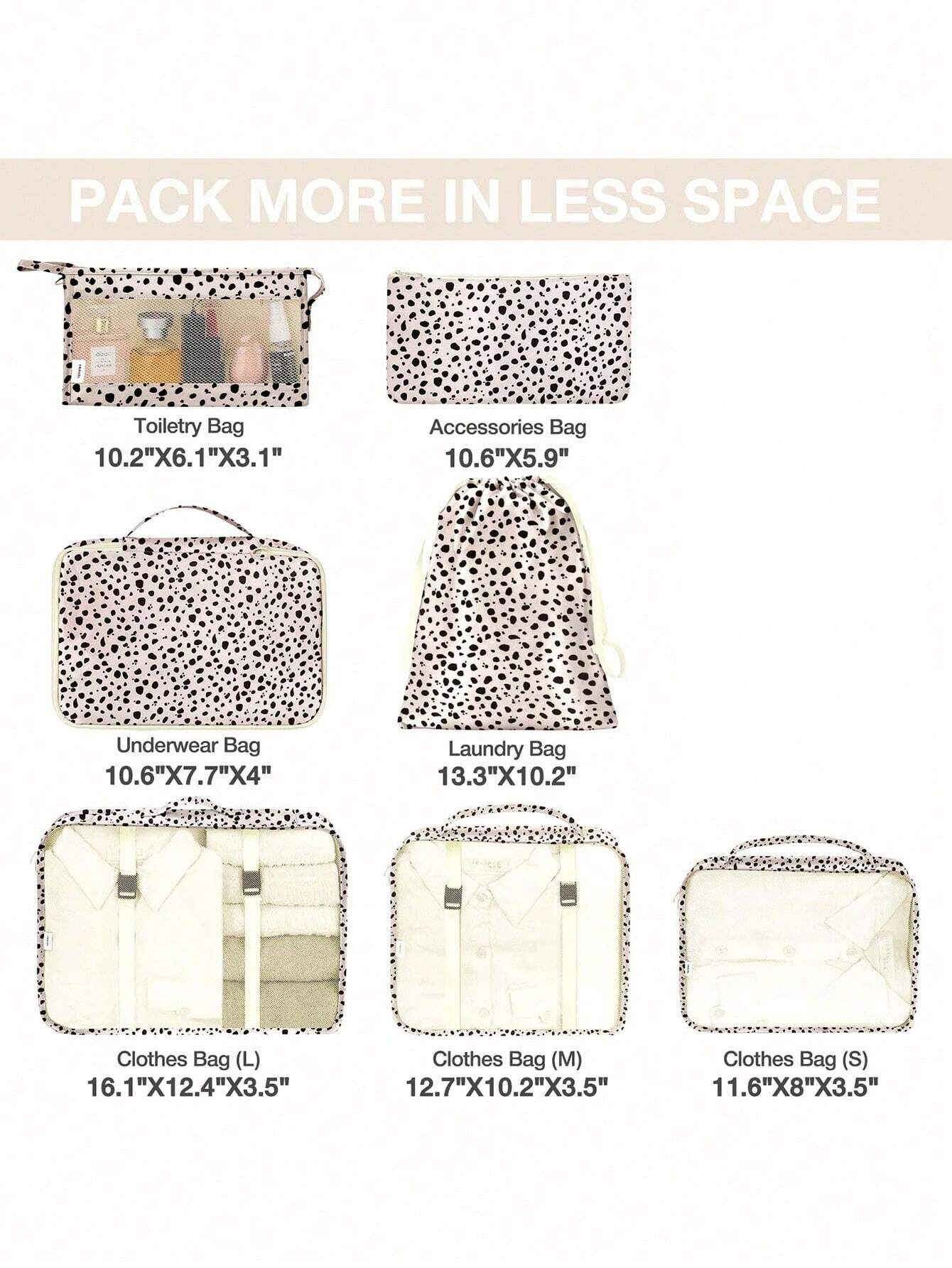 레오파드 7종 수납 가방 세트, 필수 여행 액세서리,  - Travel Accessories Packing Cubes 리뷰 및 가격